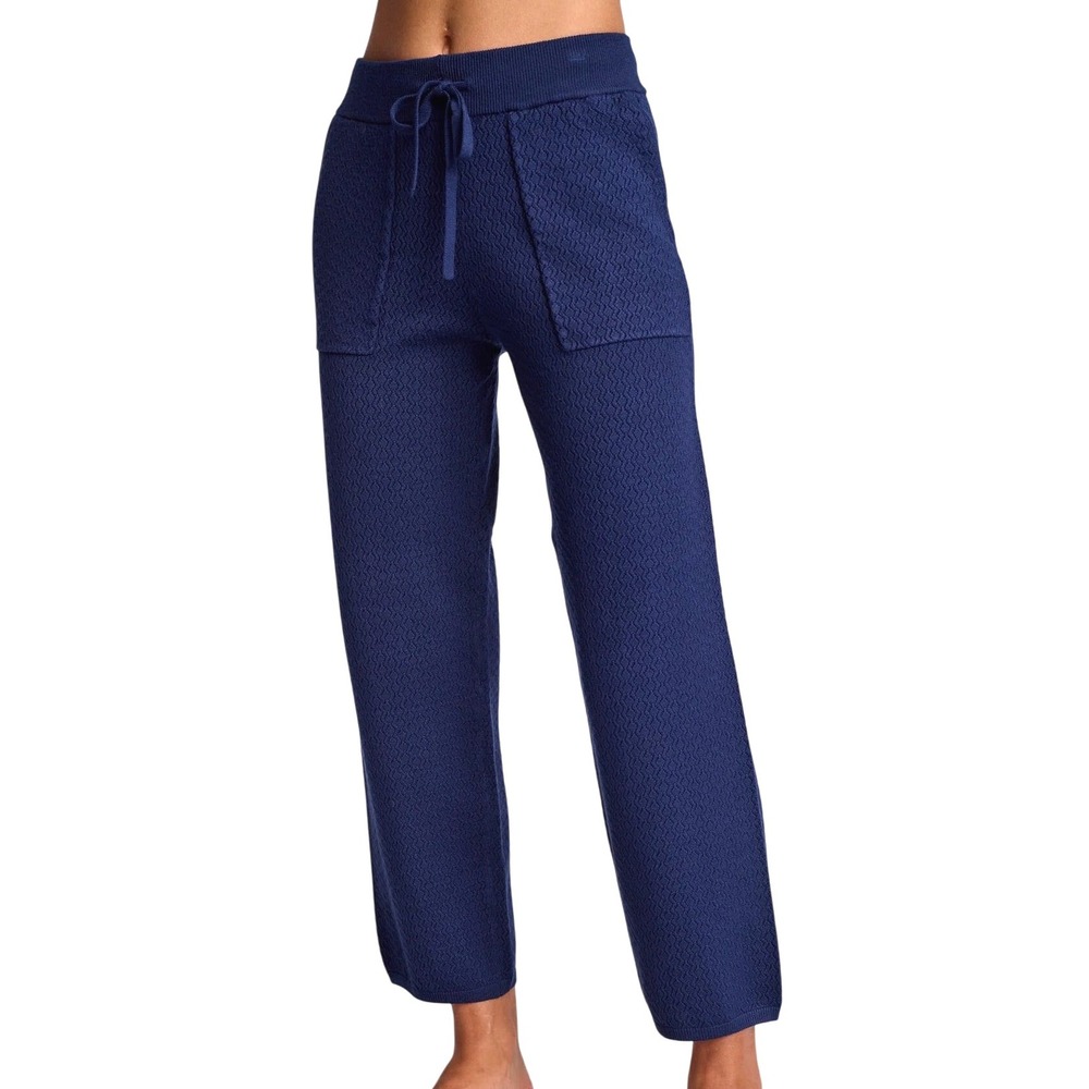 Sundays by Wearesundays Pointelle Cole Knit Jogger Pant Navy Blue $208‎ Womens M